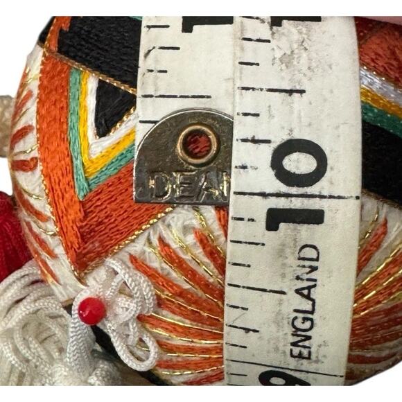 VTG Japanese Temari Ball Ornament Japanese Handcrafted Folk Art Handmade Thread - Picture 6 of 9